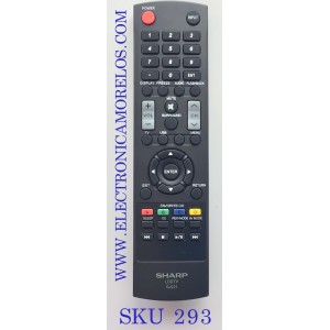 CONTROL REMOTO PARA TV SHARP / NUMERO DE PARTE LCDTVGJ221 / W6023-0145-0331 / 092003063200 / MODELOS LC-23SV490U / LC-32D59U / LC-42D69U / LC-46SV49U / LC-32D59 / LC-42D69 / LC-46SV50 / LC-50LE440 
